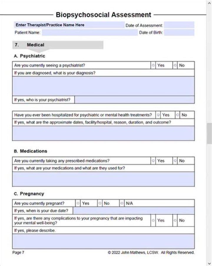 biopsychosocial assessment