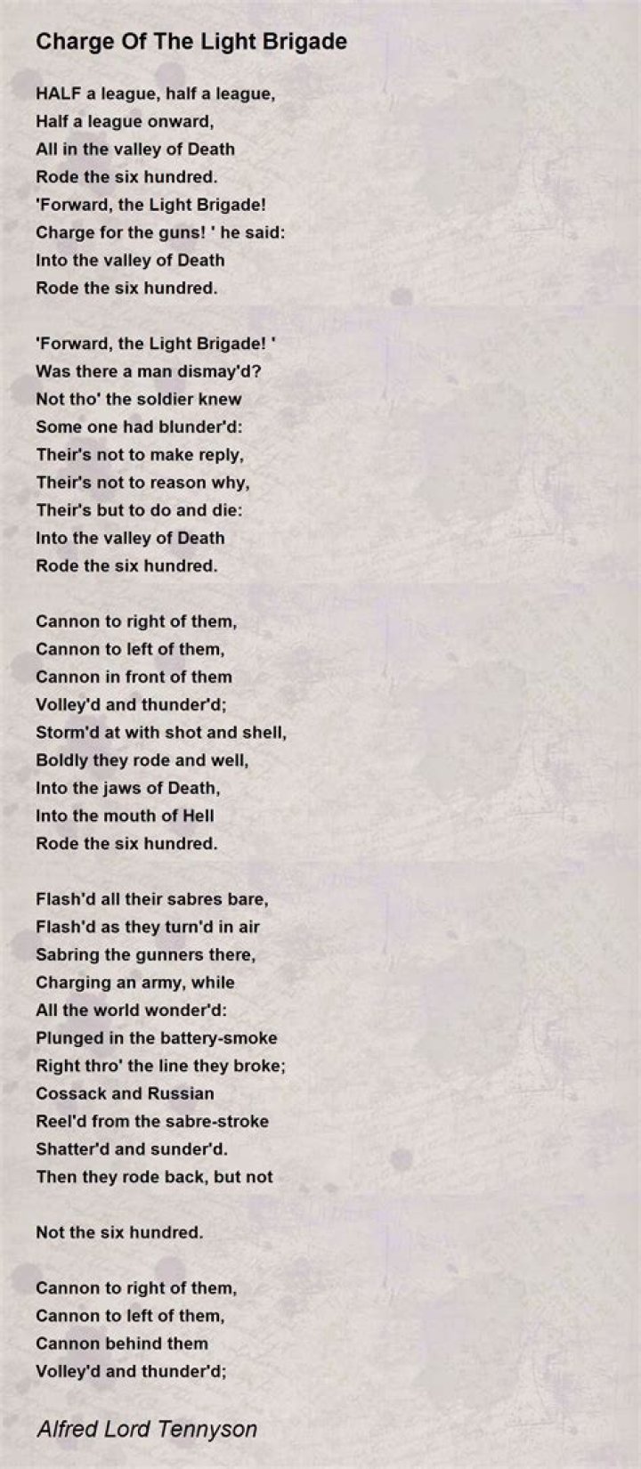 charge of the light brigade poem