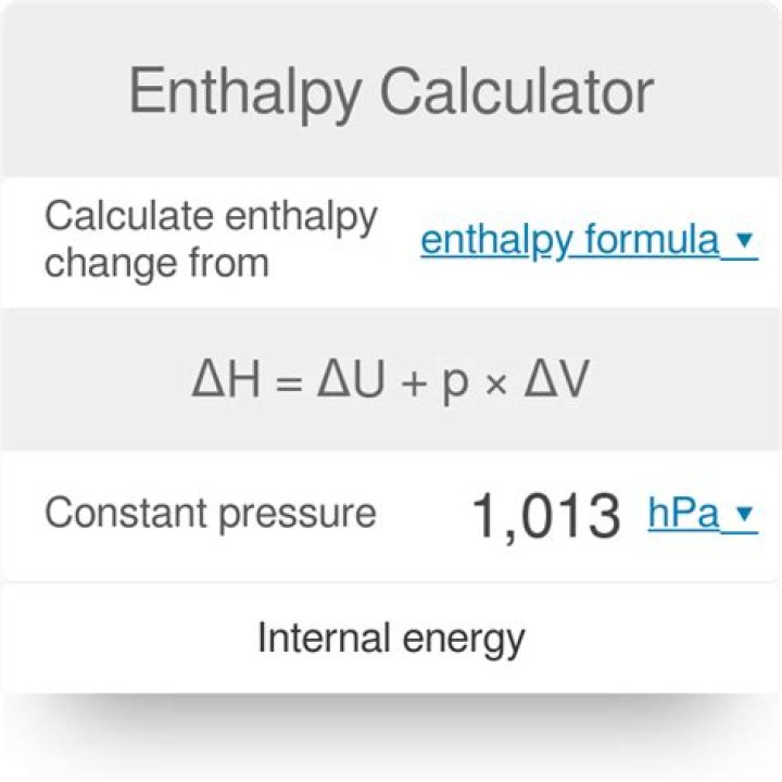 enthalpy calculator