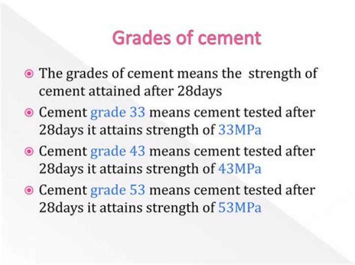 grades of cement
