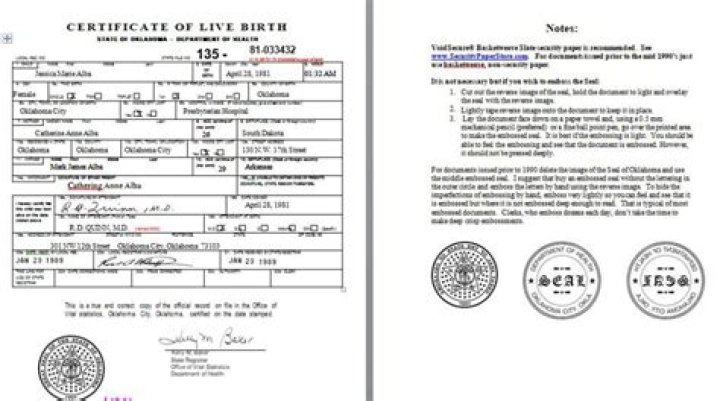 oklahoma birth certificate