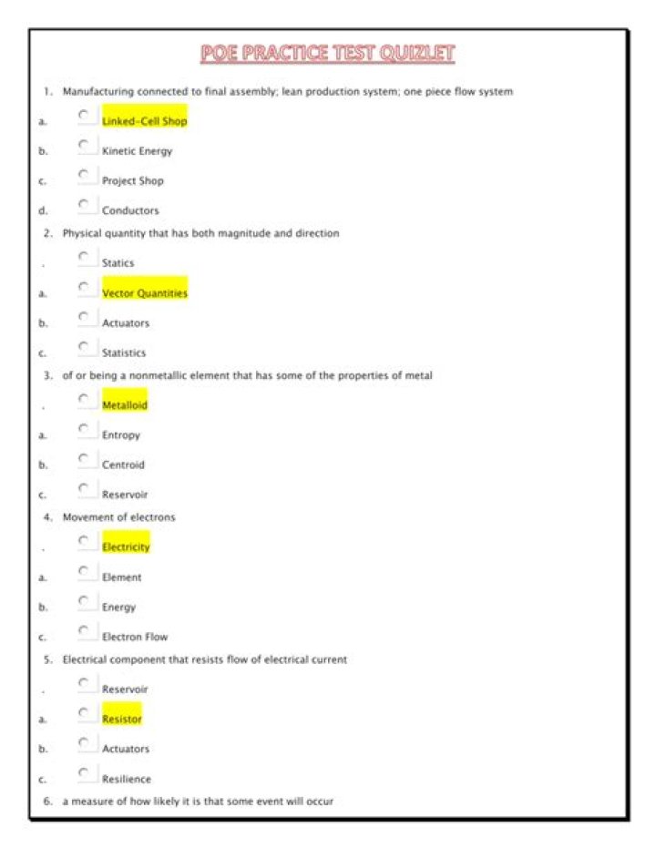 quizlet answers
