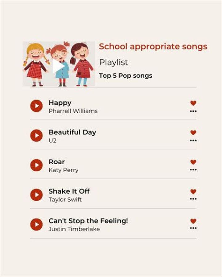 school appropriate songs