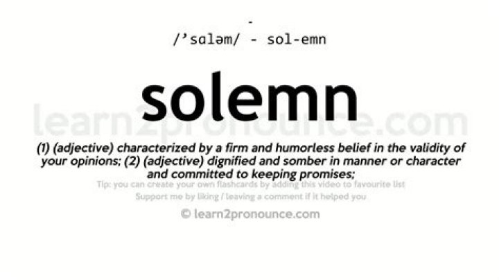 what does solemn mean