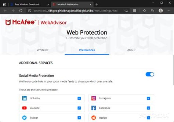 what is mcafee webadvisor
