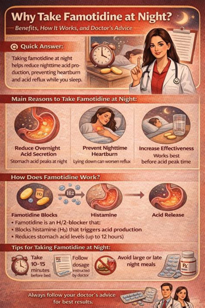why take famotidine at night