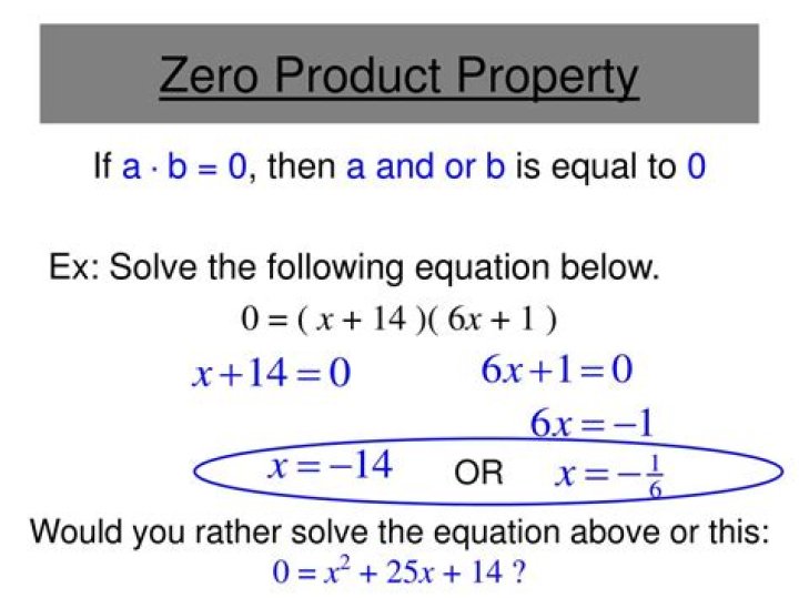 zero product property